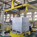 Online Stretch Film Fully Automatic Pallet Wrapper Packaging Line Pallet Wrapping Machine with Roller Conveyor