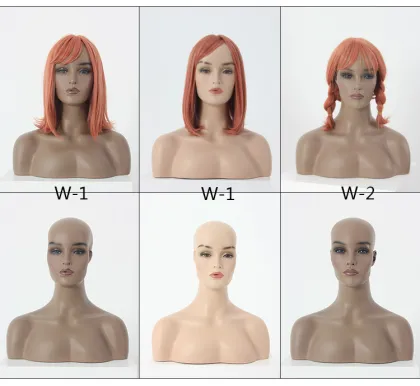 Realistic Fiberglass Wig Display Mannequin Head with Shoulders