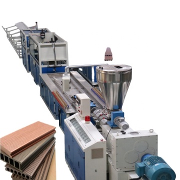 PVC PE Wood Wood Plastic Composite Extrusion Line สำหรับพื้นคอมโพสิต