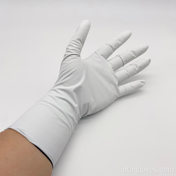 Luvas pretas brancas de 12 polegadas de nitrila Segurança de luvas industriais