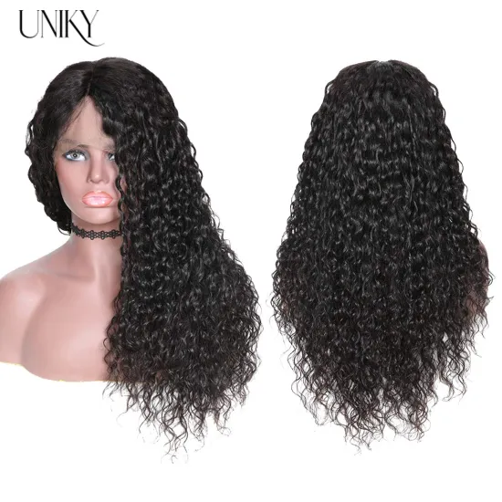 Unprocessed Brazilian Human Hair Full Lace Wig OEM Vendors Water Wave Virgin Cuticle Aligned Full Swiss Lace 100% Human Hair Wig