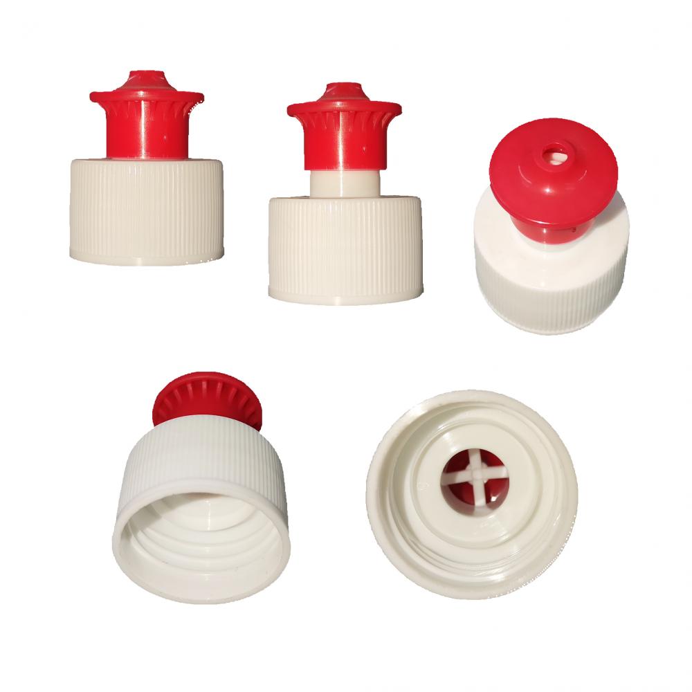 customized colors 24 410 28-410 plastic water bottle push down pull caps