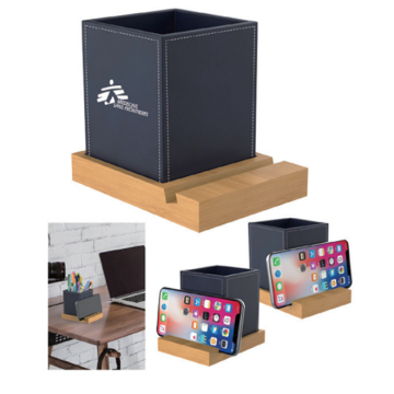 2024 New Arrival Bamboo Base Pen Holder YC1724