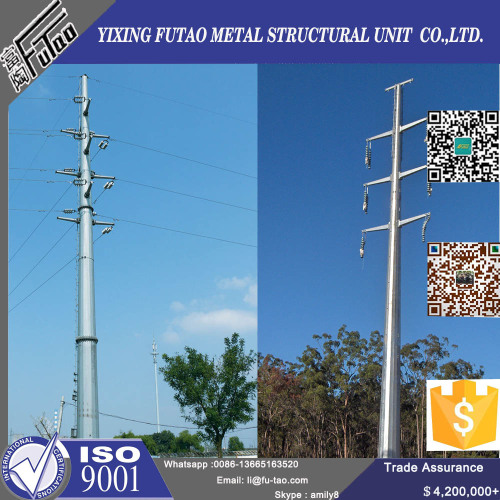 132Kv High Voltage Electric Polygonal Steel Pole