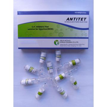 tetanus antitoxin 1500IU/0.75ml สารละลายสำหรับการฉีด