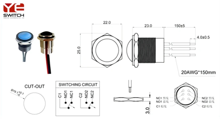 IP68 Pushbutton Switch.