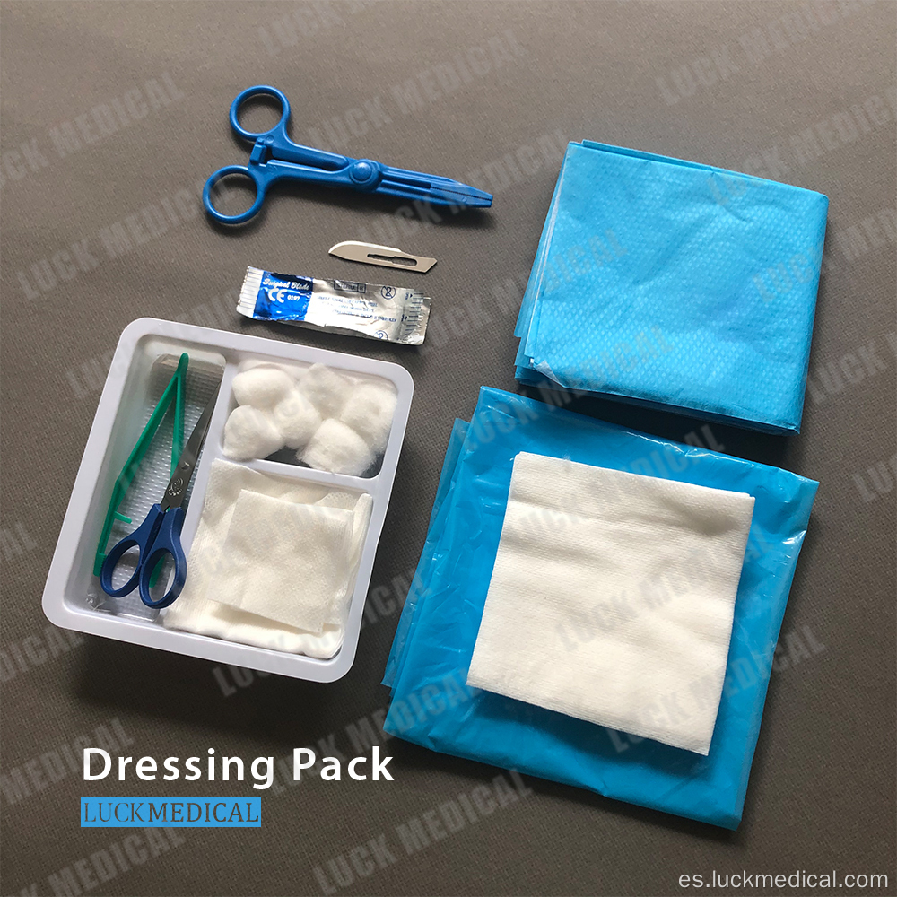 Kit de cambio de aderezo de herida médica desechable