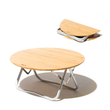 Table ronde en bambou pliable de jardin Mobi pour un pique-nique portable et une utilisation en extérieur