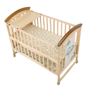 New Style Solid Wood Baby Swing Cot with Storage Space