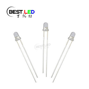 3mm White LED Diode Lights Clear Flat Transparent