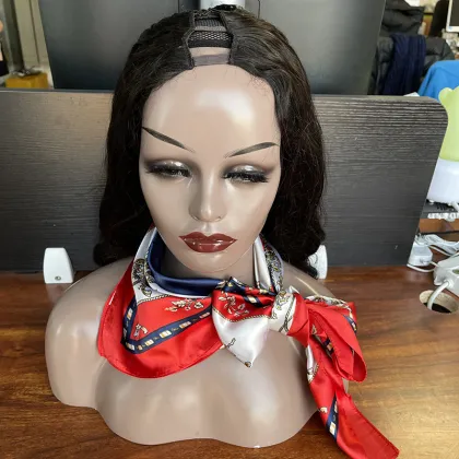 Wholesale 100 human hair u-part wig, body wave u part clip in wig, African American u part wigs for black women