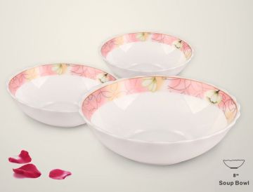 Ciotola per zuppa in vetro di giada bianca -8 "