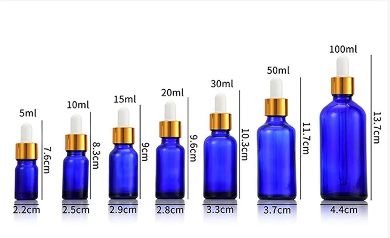 Blue Glass Bottle Packaging