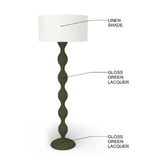 White Linen Shade LED Floor Lamp