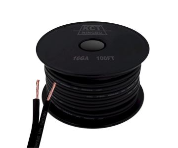 SINUSLIVE 16 Gauge Twin Copper 35% CCA Soft Black Parallel Audio Speaker Cable for Amplifiers and Loudspeakers