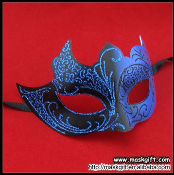 Hot Sell Venice Style Blue And Black Halloween Venetian Plastic Party Mask For Masquerade