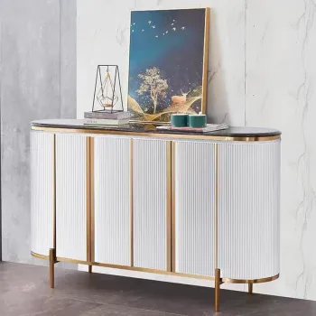 Modern Simple Stainless Steel and Wood Sideboard Cabinet - High Quality Customized