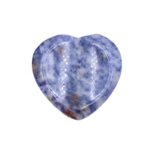 Sodalite Handmade Craved 40MM Love Heart Thumb Worry Stone for Anxiety Stress Relief Meditation