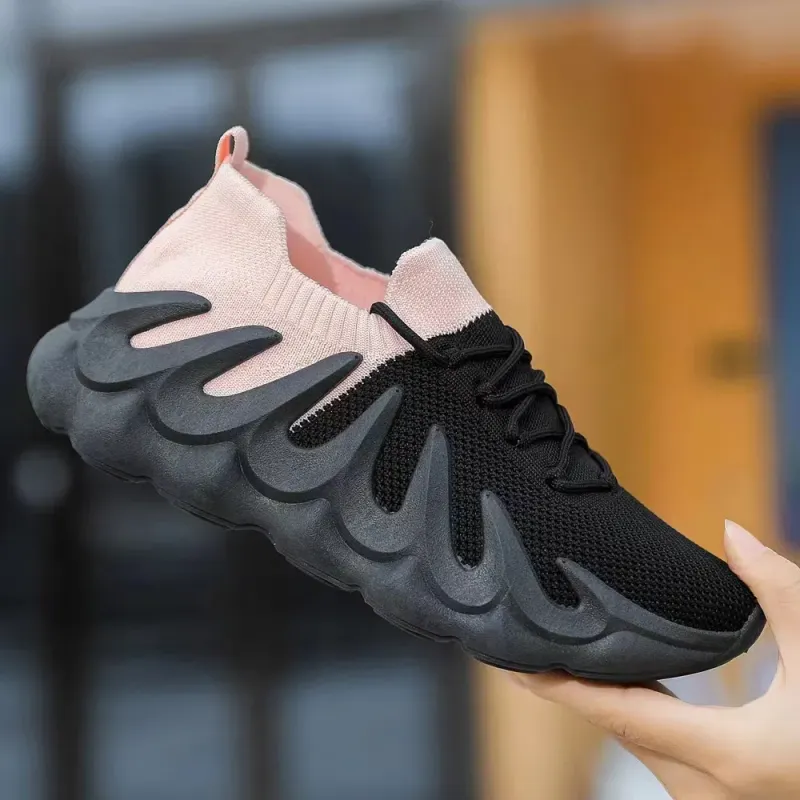 Customize Brand Fly Knitting Ladies Casual Tennis Athletic Shoes