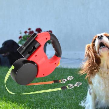 LED Retractable Dog Leash Double Headed Leash