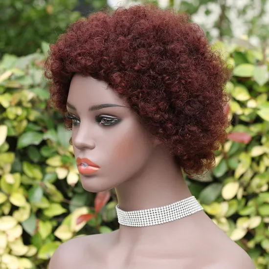 Short Brazil Hair Curly Pixie Cut Wig Human Hair Pre Bob Wigs Kinky Curl Human Hair machine made Wigs