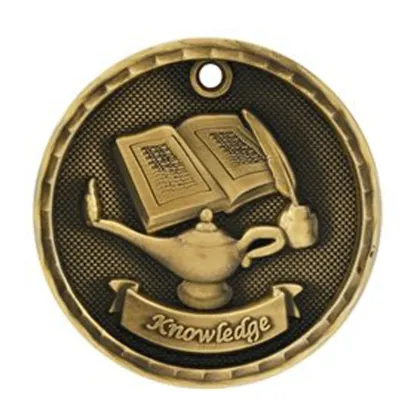 Academic Lamp of Knowledge Metal Medals