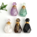 Charme de garrafa de perfume de pedras preciosas com quartzo rosa