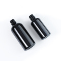 1oz Shiny Black glass essential oil dropper bottles