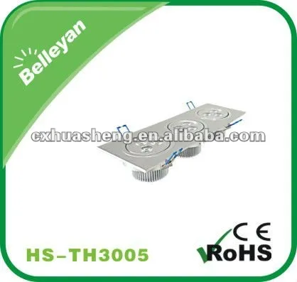 2012 hot sale silver color 990lm 10w high power led light ceiling