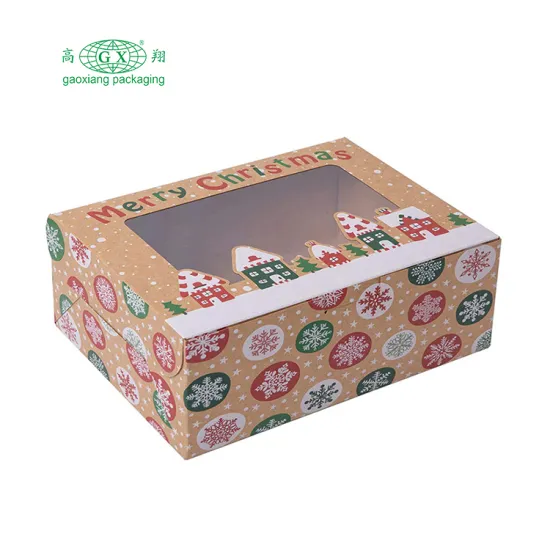 Clear Window Christmas Cookie Boxes: Doughnut Gift Boxes for Bakery