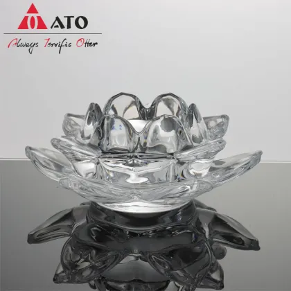Crystal lotus flower candle holder for decoration
