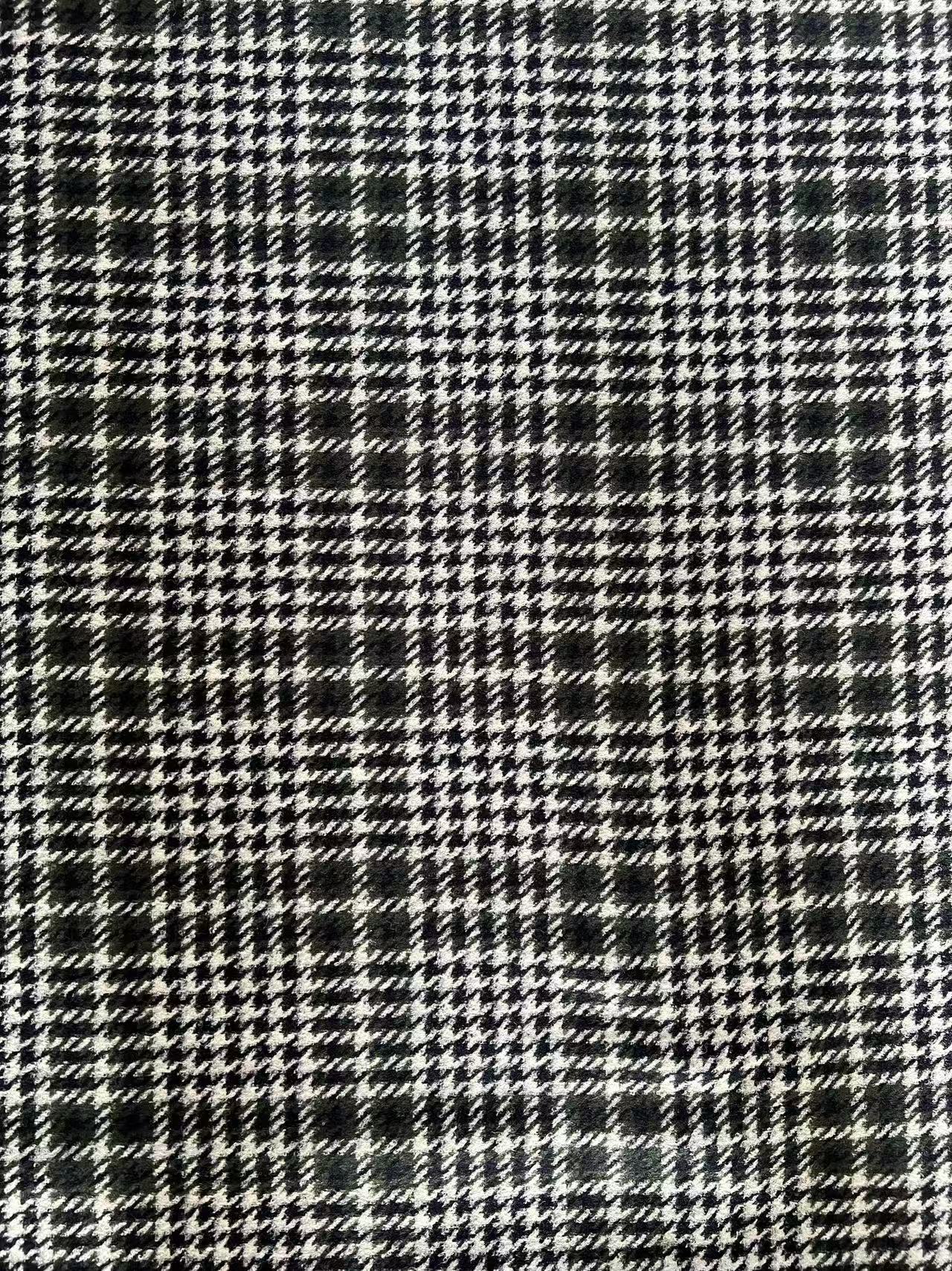 Knitted Check Pattern Wool Tartan Fabric