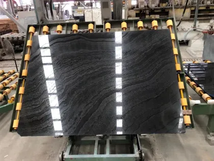 Zebrano Black Forest Marble Book Match Slabs for Interior Walls