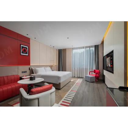 Solid Wood Double Room Customized Hotel Bedroom Furniture