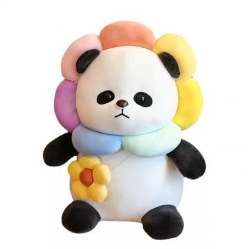 Sunflower giant panda plush toy for children