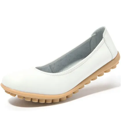 Genuine leather women shoes wholesale lady flat shoes casual and comfortable shoes
