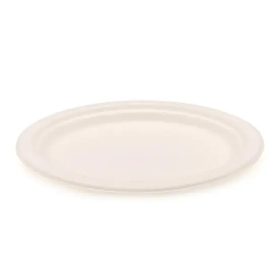 Biodegradable degradable restaurant dinner disposable round 9'' sugarcane bagasse round plate