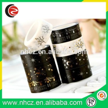 Fancy Black and White winter snow floewr tape