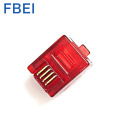 Conector RJ11 6P4C Rojo