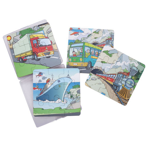 Custom kleines Holzkarton -Puzzle 4 in 1 Set Kinder Cartoon Bildungzeug Spielzeug