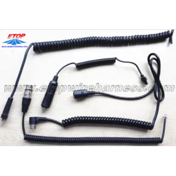 Black Coiled Cable Assembly Custom