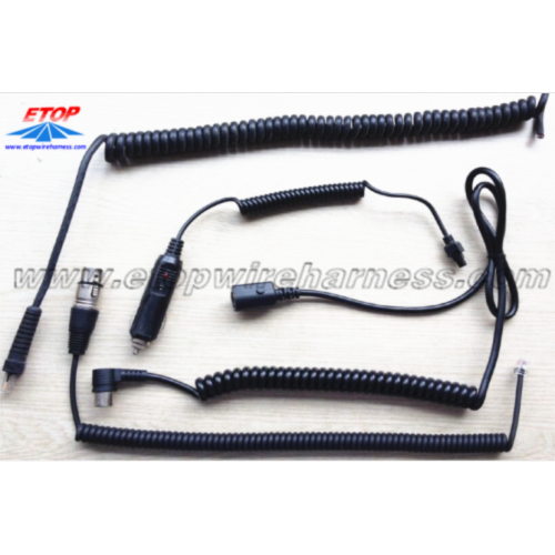 Black Coiled Cable Assembly Custom