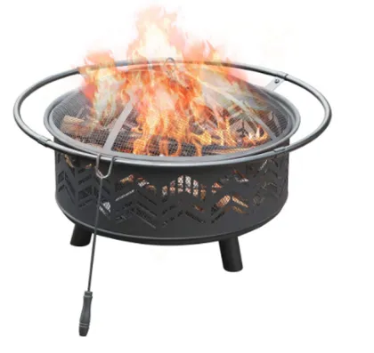 Outdoor Fire Pit with Chimney - Wood Burning Fire Pits