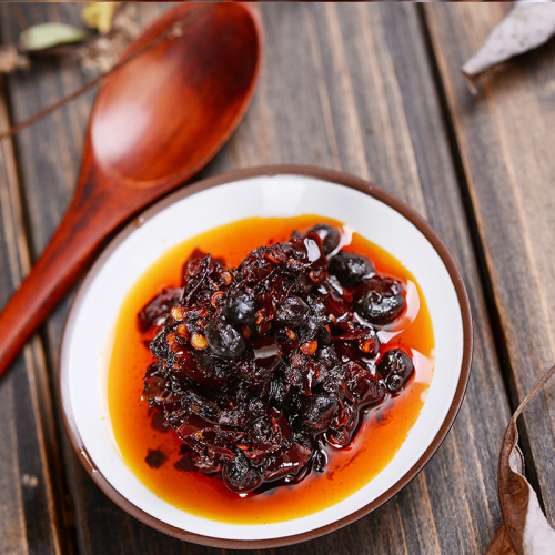 Black Bean Sauce Crispy Chili Oil Private label wholesale crispy soy sauce chili seasoning Factory