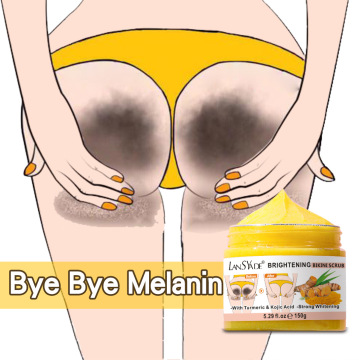 Scrub bikini dengan asam kunyit dan kojic untuk wanita - pembersihan dalam, penghilangan spot gelap, dan pemutihan