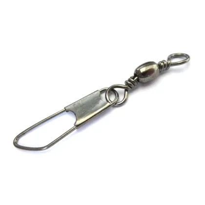 100 pcs 1# Barrel Fishing Swivel With Safety Snap Black Brass Fishing Hook Line Connector Fishing Accessories Barrel Swivels