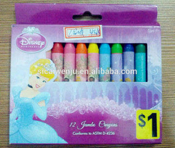 eco friendly non toxic colorful wax crayons for promotion in color box