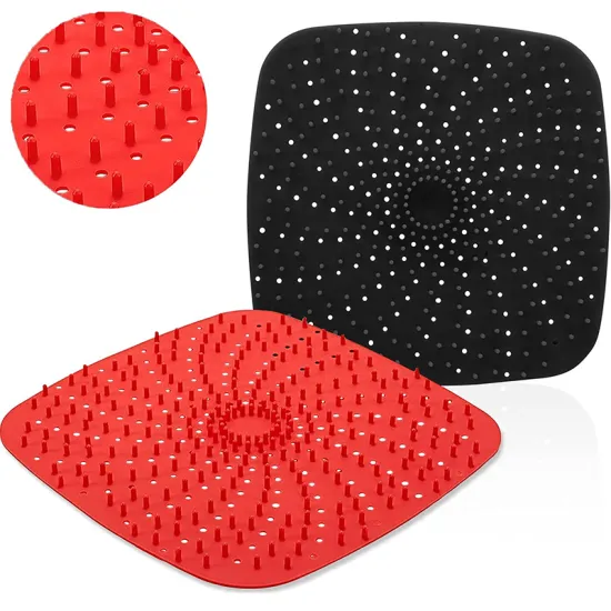 Square Silicone Air Fryer Liners: 8 Inch Reusable Baking Mats for Airfryer