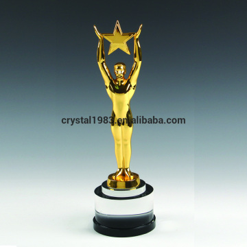 Oscar statuette trophy wholesale with k9 black crystal base