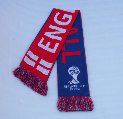 100% acrylic fan knitting jacquard soccer scarf